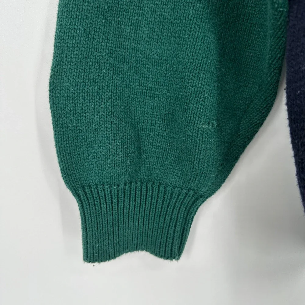 Vintage 90s Cotton Traders Golf Intarsia Argyle Grandpa Sweater Green Mens M